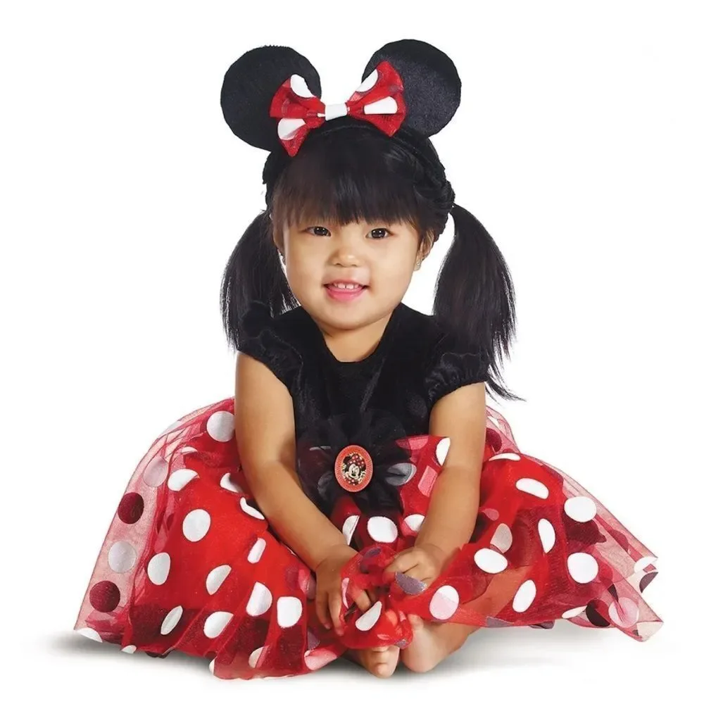 Baby Infant Disney Minnie Mouse Costume Red Polka Dot Size 6-12M